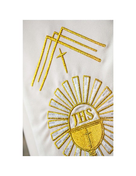 Estola Bordada Custodia Jhs Con Rayos Y Lineas Arriba Y Abajo
