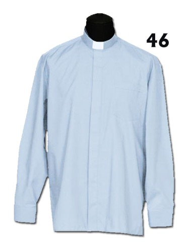Camisa Sacerdote Celeste Ml Talla 46