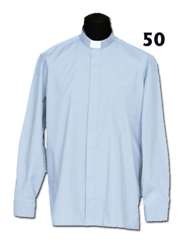 Camisa Sacerdote Celeste Ml Talla 50
