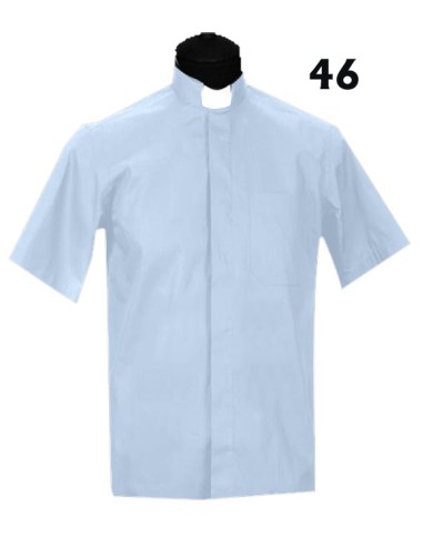 Camisa Sacerdote Celeste Mc Talla 46