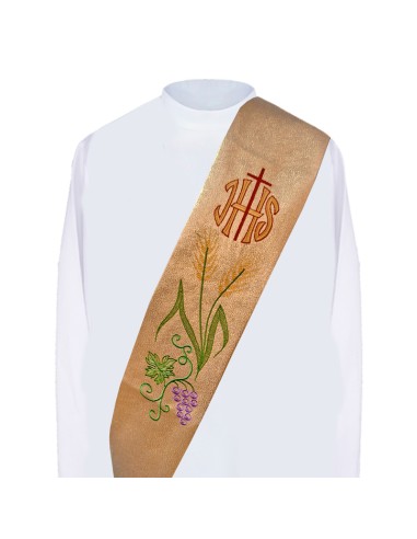 Estola Diaconal Dorada Bordada Jhs