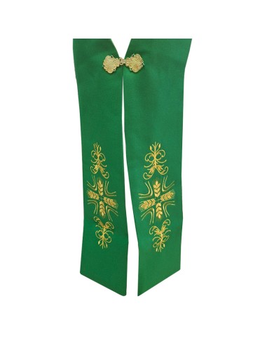 Estola Diaconal Verde Bordada Jhs