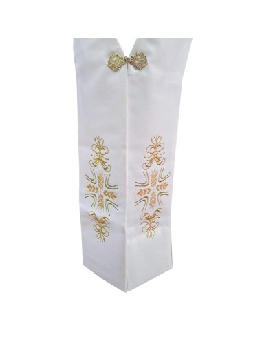 Estola Diaconal Blanca Bordada Jhs