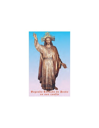 Estampa Con Oracion S-1024/1 Sagrado Corazon De Jesus En Vos Confio Clasico