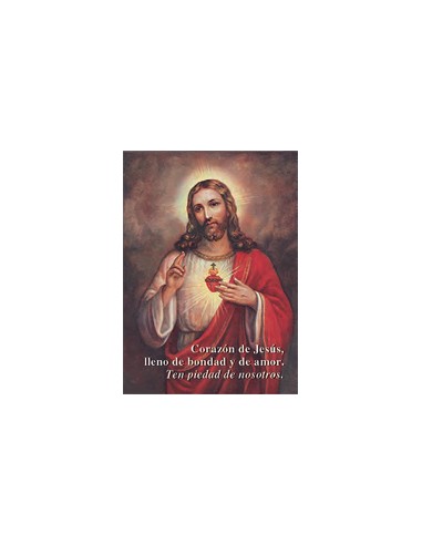 Estampa Con Oracion S-1029/B/1 Corazon De Jesus Lleno De Bondad