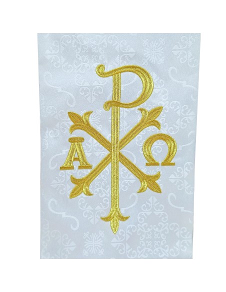Conjunto 4 Estolas Bordadas Pax Ancho Con Alfa Y Omega Tela Adamascada
