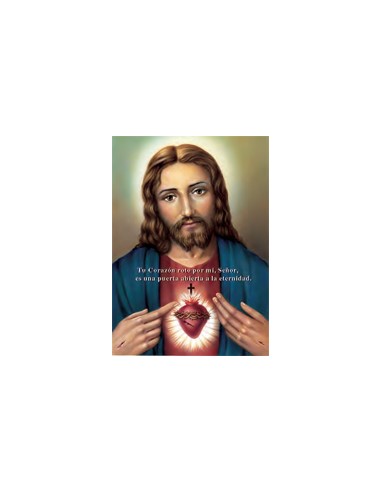 Estampa Con Oracion S-1052/1 Corazon Jesus Tu Corazon Roto Por MI 7x11cm