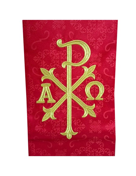 Conjunto 4 Estolas Bordadas Pax Ancho Con Alfa Y Omega Tela Adamascada