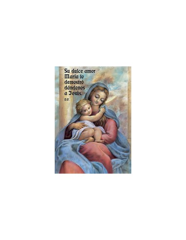 Estampa Con Oracion S-1009/1 Virgen Con Nizzzzzo Su Dulce Amor 7x11cm