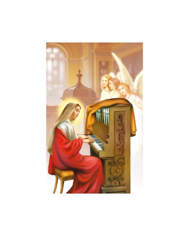 Estampa Con Oracion S-33/1/1 Santa Cecilia 7x11cm