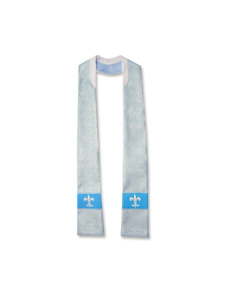 Estola Azul Mariana Estampada Flor De Lis