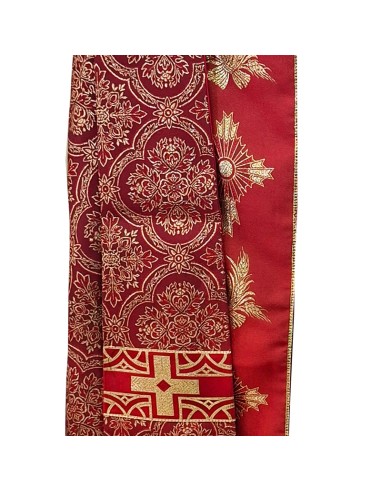 Capa Pluvial Roja Tipo Damasco Cruces...