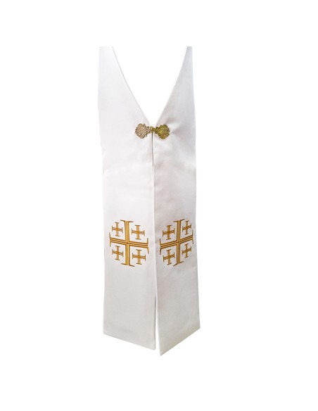 Estola Diaconal Cruz Griega Sencilla Blanca