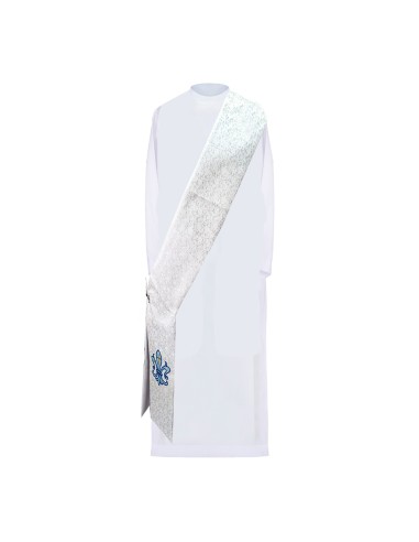 Estola Diaconal Mariana con Flor de Lis