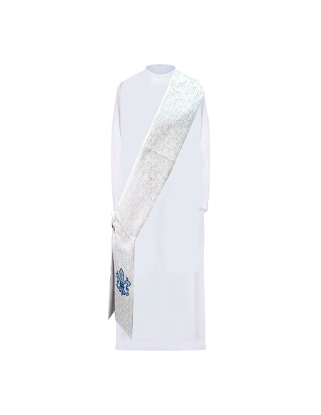 Estola Diaconal Mariana con Flor de Lis
