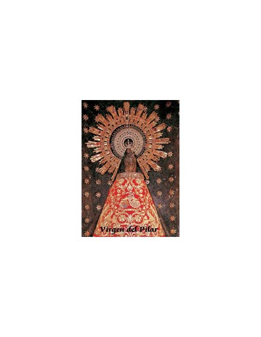 Estampa Con Oracion S-49/1/1 Virgen Del Pilar Manto Rojo 7x11cm