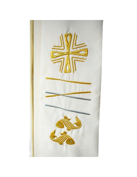 Conjunto 4 Estolas Con Cruz Cuadrada Y 2 Peces Rayados