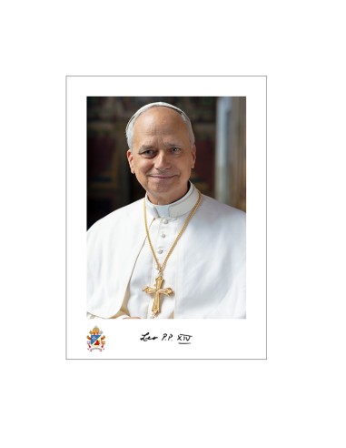 Estampa Con Oracion S-208/1 Papa Leon XIV vestido blanco
