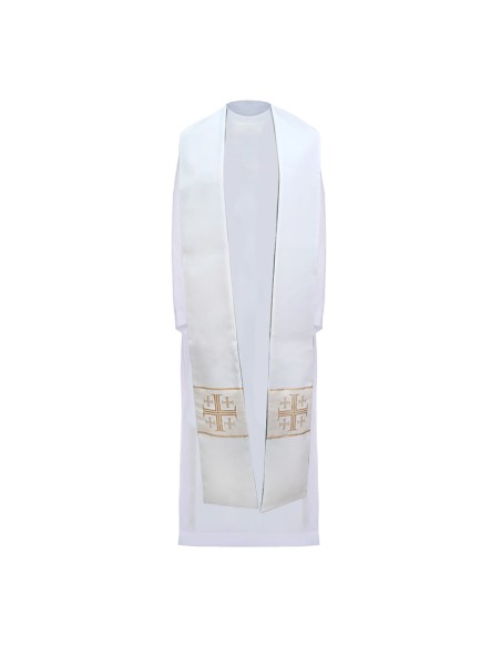 Estola Reversible Verde- Blanca Estampada Cruz Griega