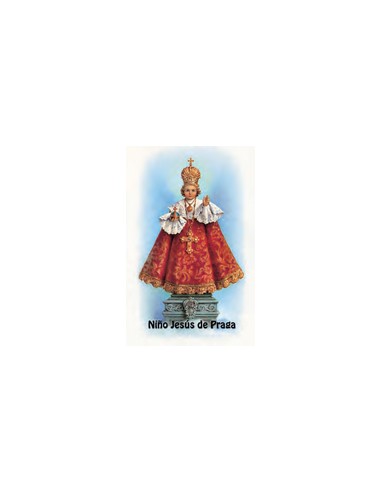Estampa Con Oracion S-80/1 Nizzzzzo Jesus De Praga Fondo Azul 7x11cm