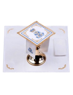 Juego De Altar Lino M Azul...