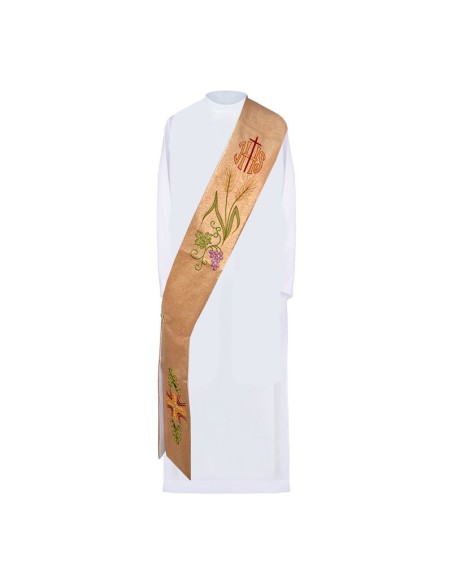 Estola Diaconal Dorada Bordada Jhs