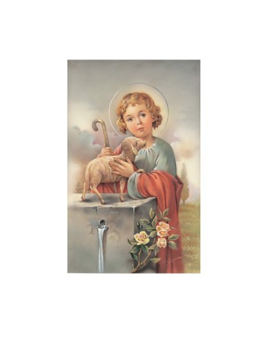 Estampa Con Oracion S-123/1/1 Nizzzzzo Jesus Con Corderito 7x11cm
