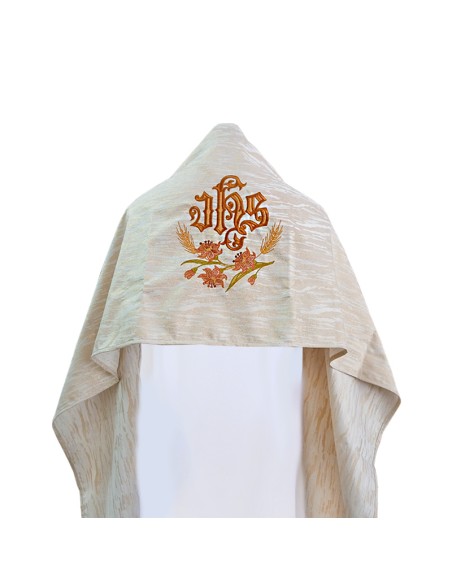 Paño De Hombros Damasco Jhs Espigas Y Tres Flores N336