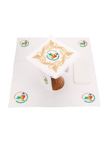 Juego De Altar Lino Bordado Cruz...