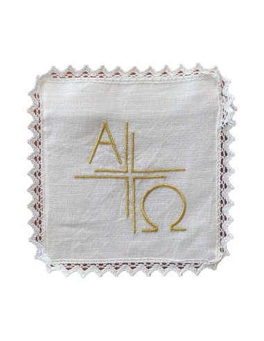 Juego De Altar Lino Bordado Alfa y...