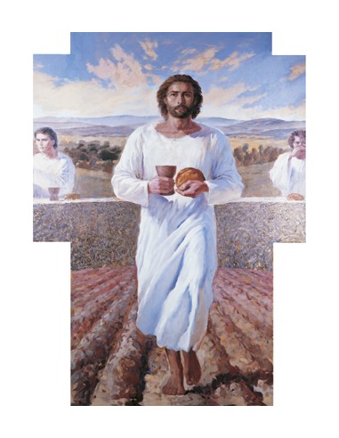 Lamina 21x30cm Jesus Eucaristia En Los Campos Cuerpo Entero A-2012
