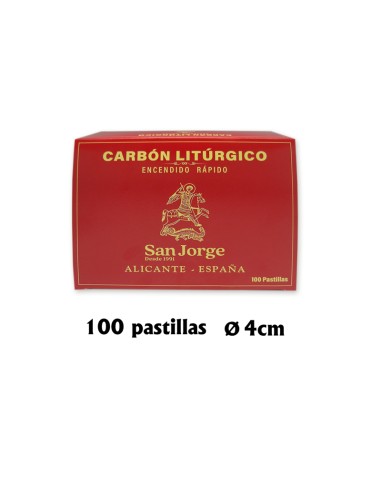 Caja Carbon 100 Pastillas 40mm Encendido Rapido