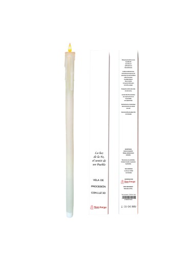 Vela Procesion Led 2.3X54cm Tacto...