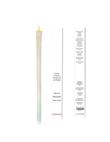 Vela Procesion Led 2.3X80cm Tacto...