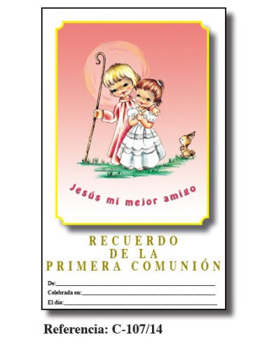 Lamina Primera Comunion 21. 5 X 34cm Jesus Buen Pastor C-107/14
