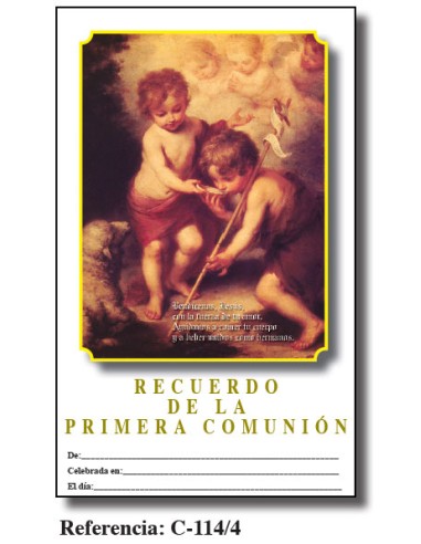 Lamina Primera Comunion 21. 5 X 34cm Los Nizzzzzos De La Concha De Murillo C-114/4