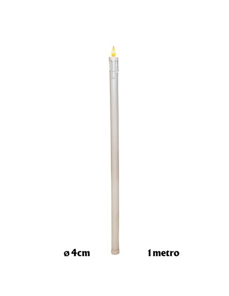 Vela Procesion Led 4X100cm Tacto Cera Natural A Pilas No Incluidas