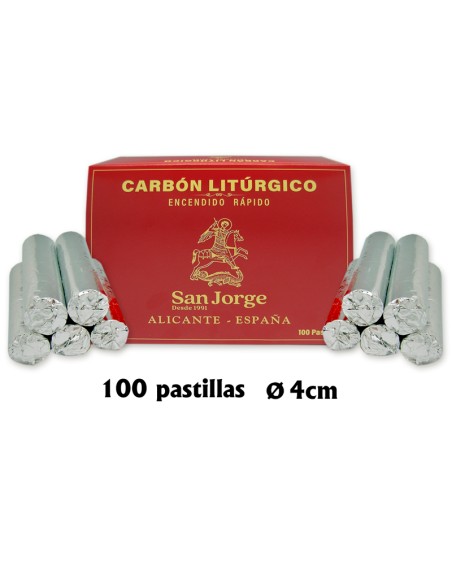 Caja Carbon 100 Pastillas 40mm Encendido Rapido