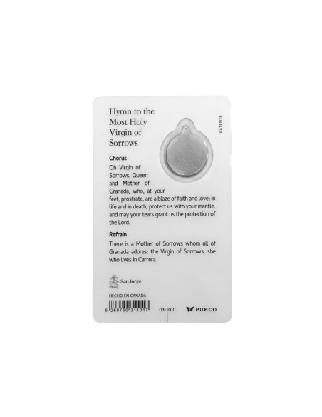 Estampa Cm N31010 Virgen Angustias Ingles Our Lady Of Sorrows