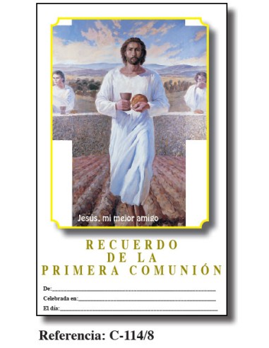 Lamina Primera Comunion 21. 5 X 34cm Jesús Eucaristia C-114/8 Cuerpo Entero