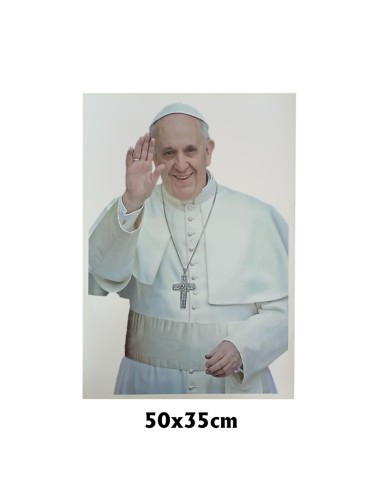 Poster Para Cuadro Papa Francisco Saludando 35x50cm