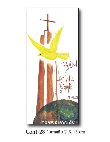 Diploma Confirmacion Mod Conf.28 15x7cm Postal Fondo Blanco Iglesia Con Paloma