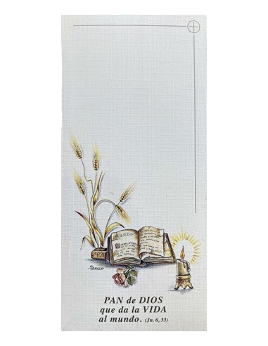 Recordatorio Primera Comunion De Mano Serie Vida 63 Medida 7x15cm