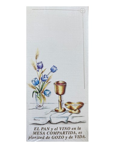 Recordatorio Primera Comunion De Mano Serie Vida 68 Medida 7x15cm
