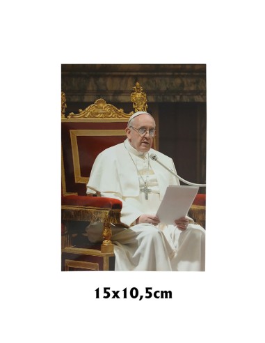 Postal Papa Francisco Sentado 10. 5x15cm