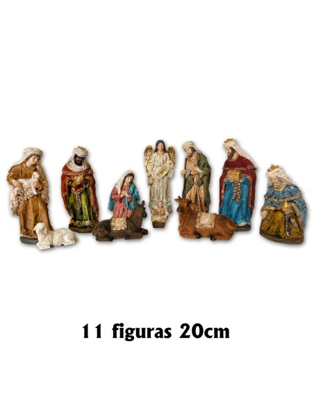 Nacimiento Clasico Tipo Lienzado 11 Figuras 20cm Altura PR8 y 9