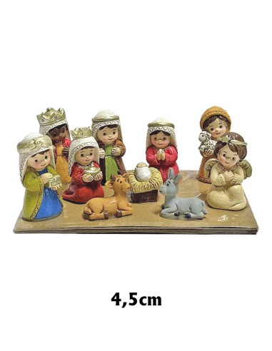Nacimiento Infantil 10 Figuras De 4.5cm PCA 13 Caja Transparente colores vivos