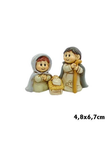 Nacimiento Res 5cm Familia Infantil Pr San Jose Manos En El Baston Colores Claros Vestido Deco