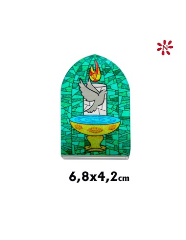 Placa Vidriera Bautismo 6. 8x4. 2cm...