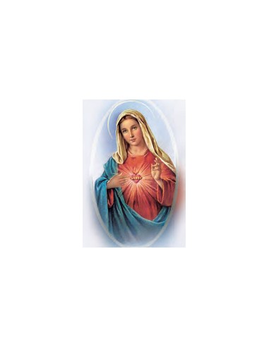 Estampa Con Oracion S-1036/1 Corazon Maria Oval 7x11cm